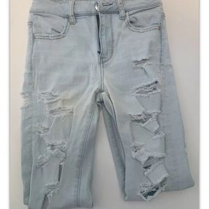 American Eagle Light Wash Ripped Jeans Size 00